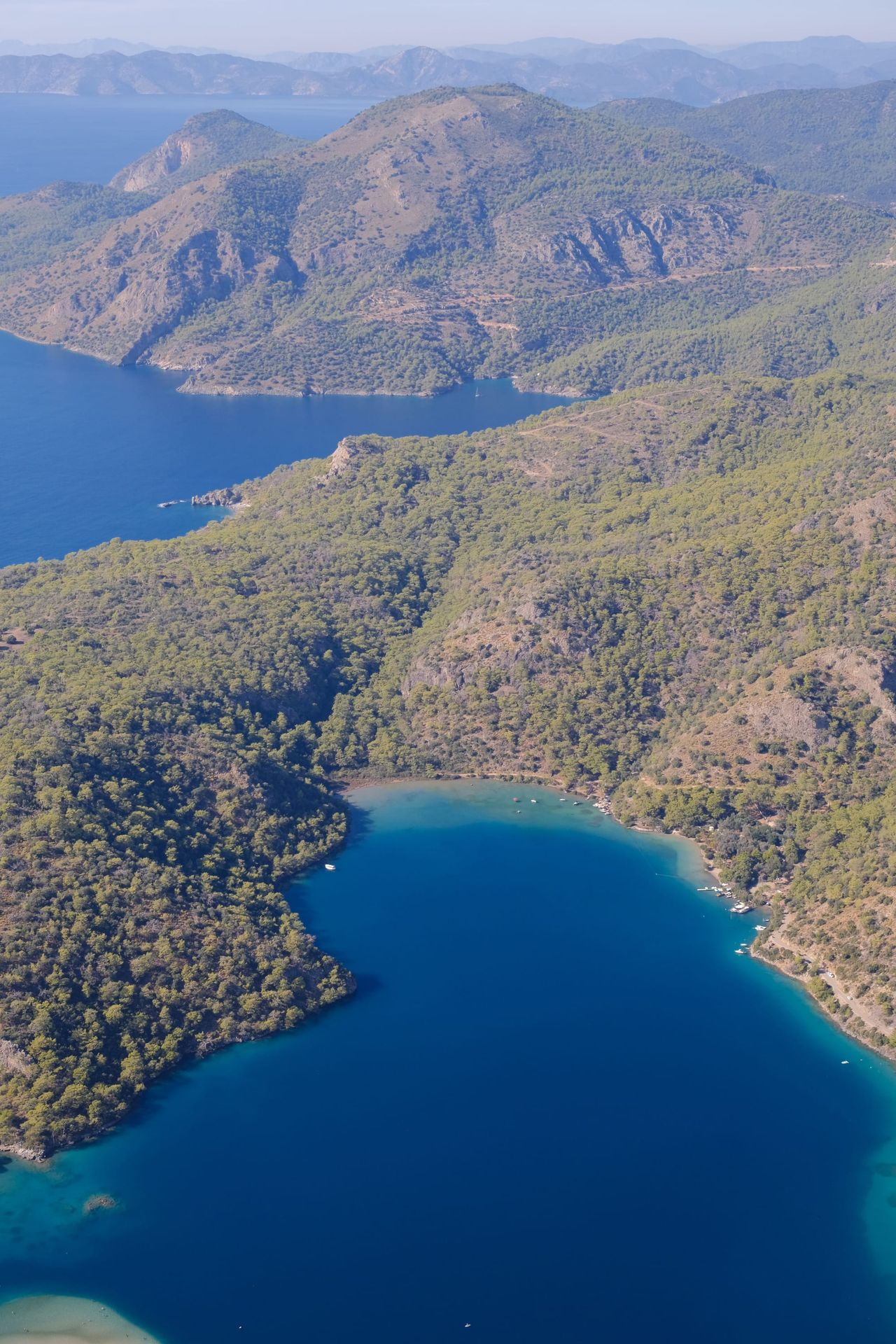 Forested coves and mountain ridges south of Ölüdeniz
