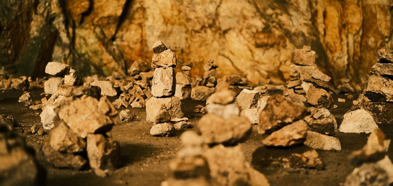 Rubble and weathered limestone on the cave floor