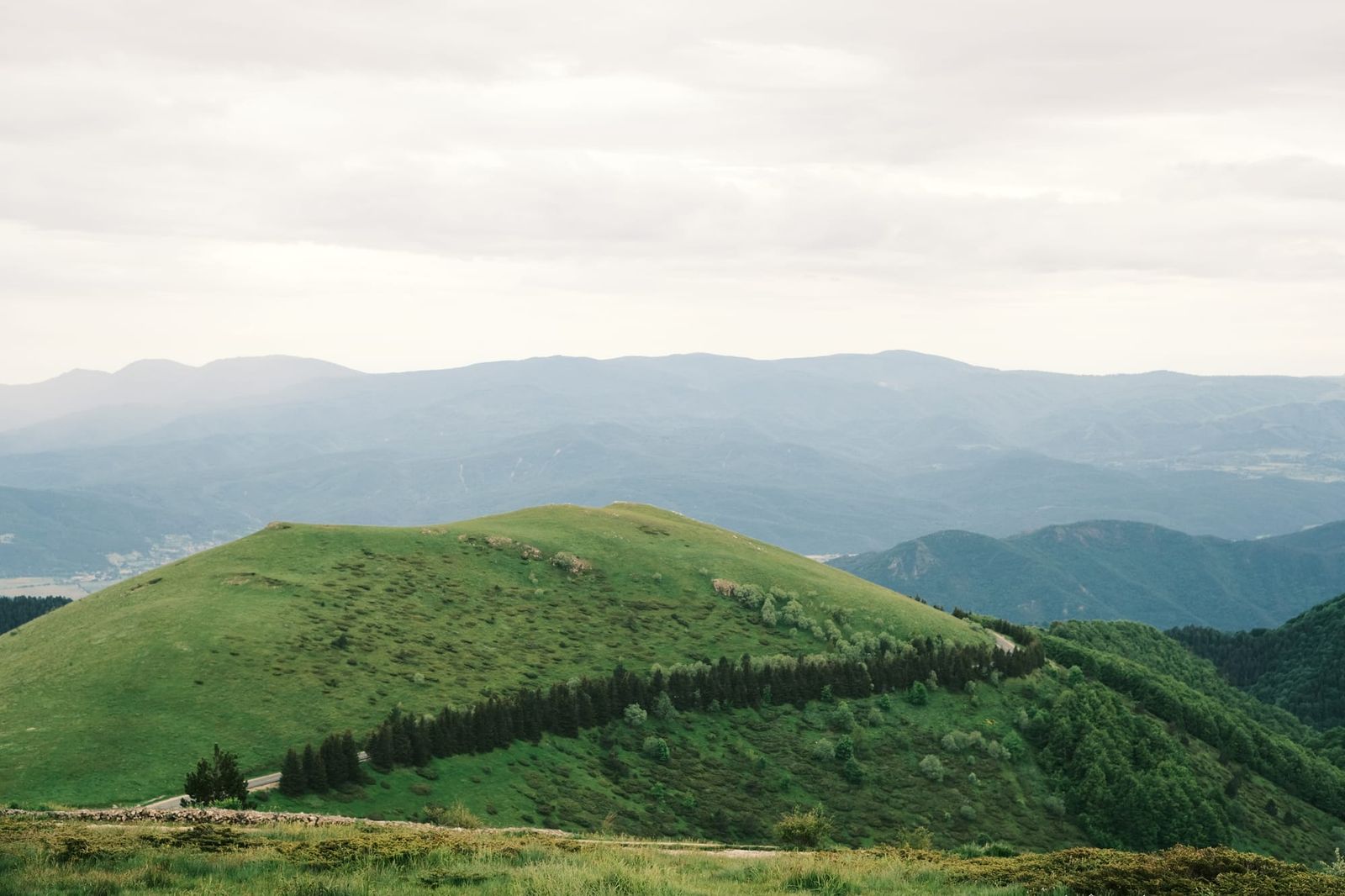 Green Balkan ridges seen from the Arch of Freedom area